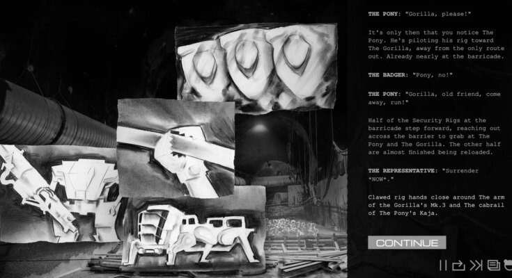 A Line Held Tight is a charcoal visual novel about a 32nd century miners’ strike and choosing your relationships wisely.

 G Trends